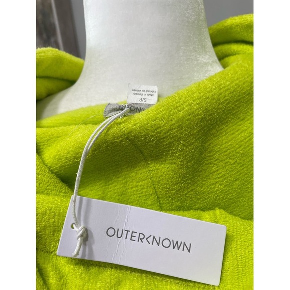 Outerknown Women's Hightide Hooded Dress Lime Size Small Terry Beach Coverup - Picture 6 of 7